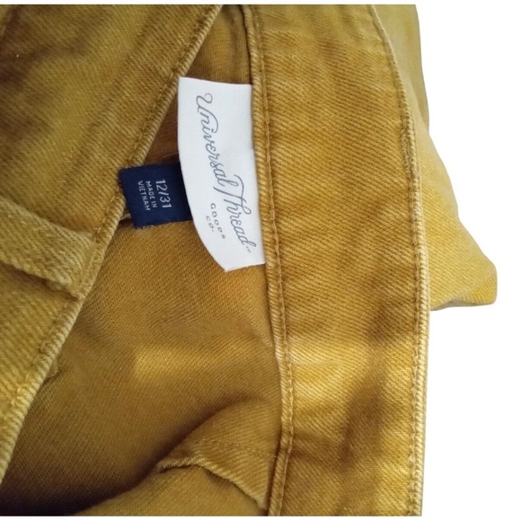 Universal Thread Mustard Yellow Wide Leg High Rise Cropped Pants Womens 12/31 - Picture 8 of 12